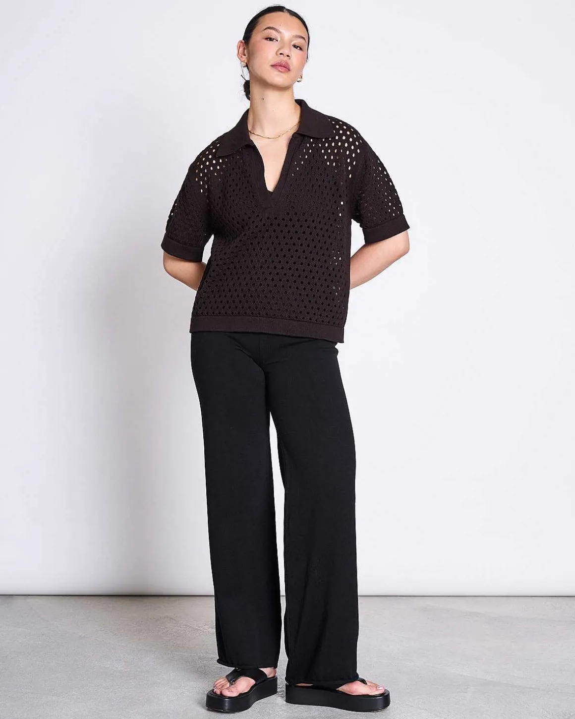 Ajour T-Shirt Gills Espresso Gots