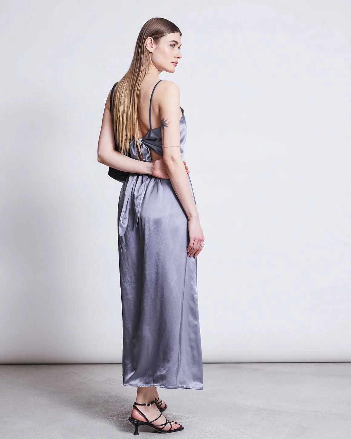 Bow Dress Ellara Blue Silver