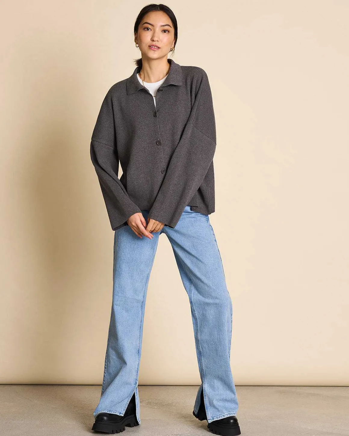 Cardigan Anjo Dark Grey Gots