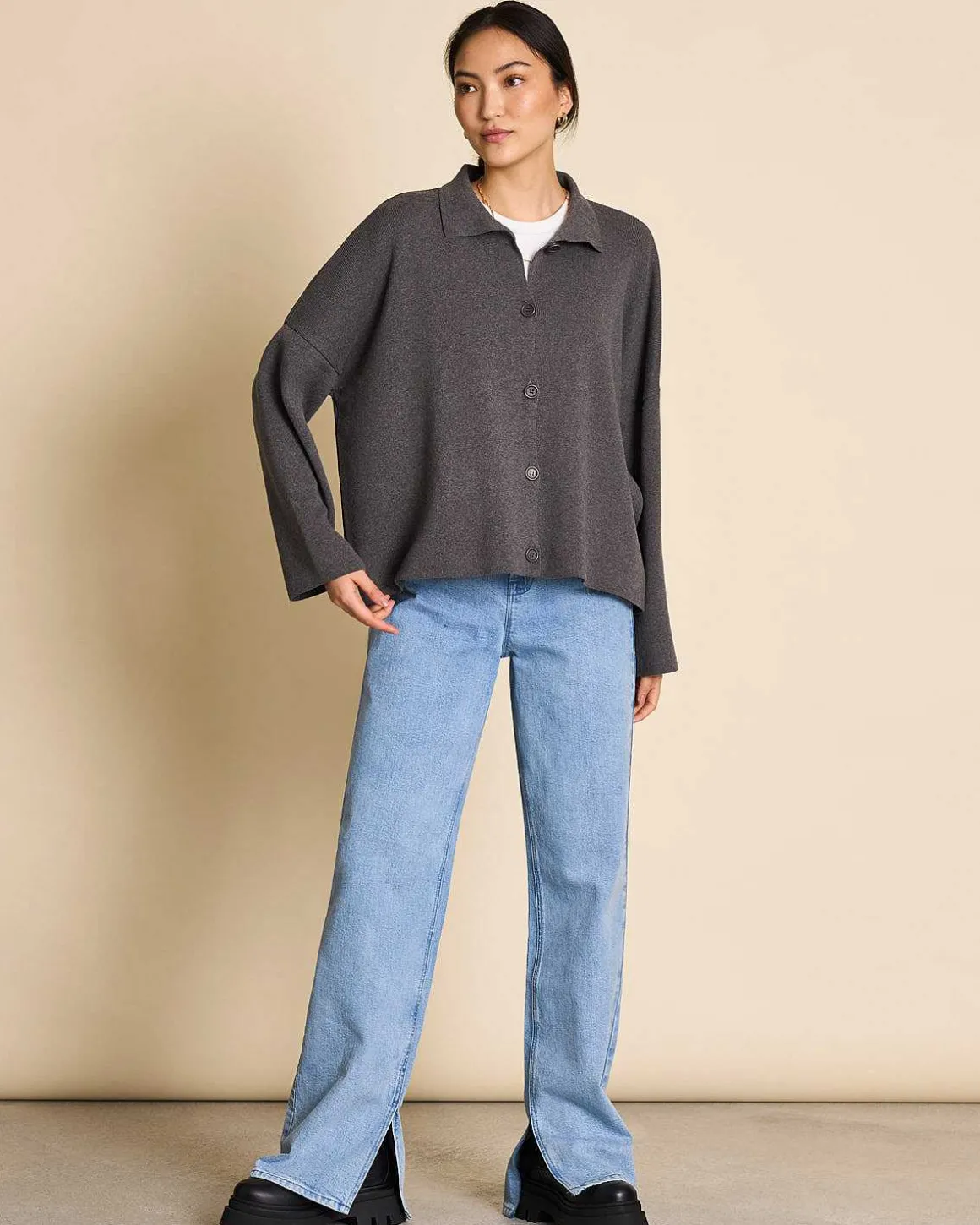 Cardigan Anjo Dark Grey Gots