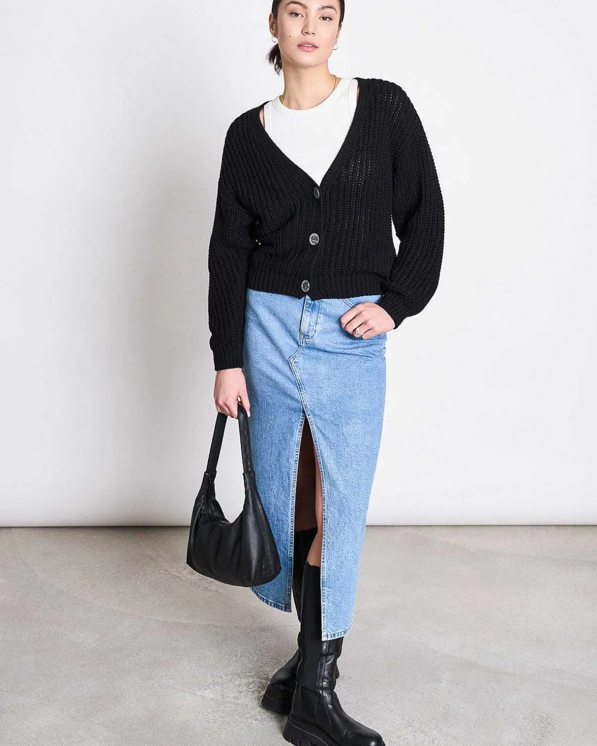 Chunky Cardigan Lena Black Gots