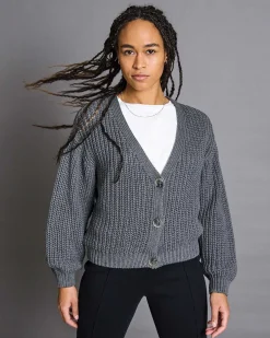 Chunky Cardigan Lena Dark Grey Gots