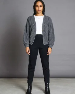 Chunky Cardigan Lena Dark Grey Gots