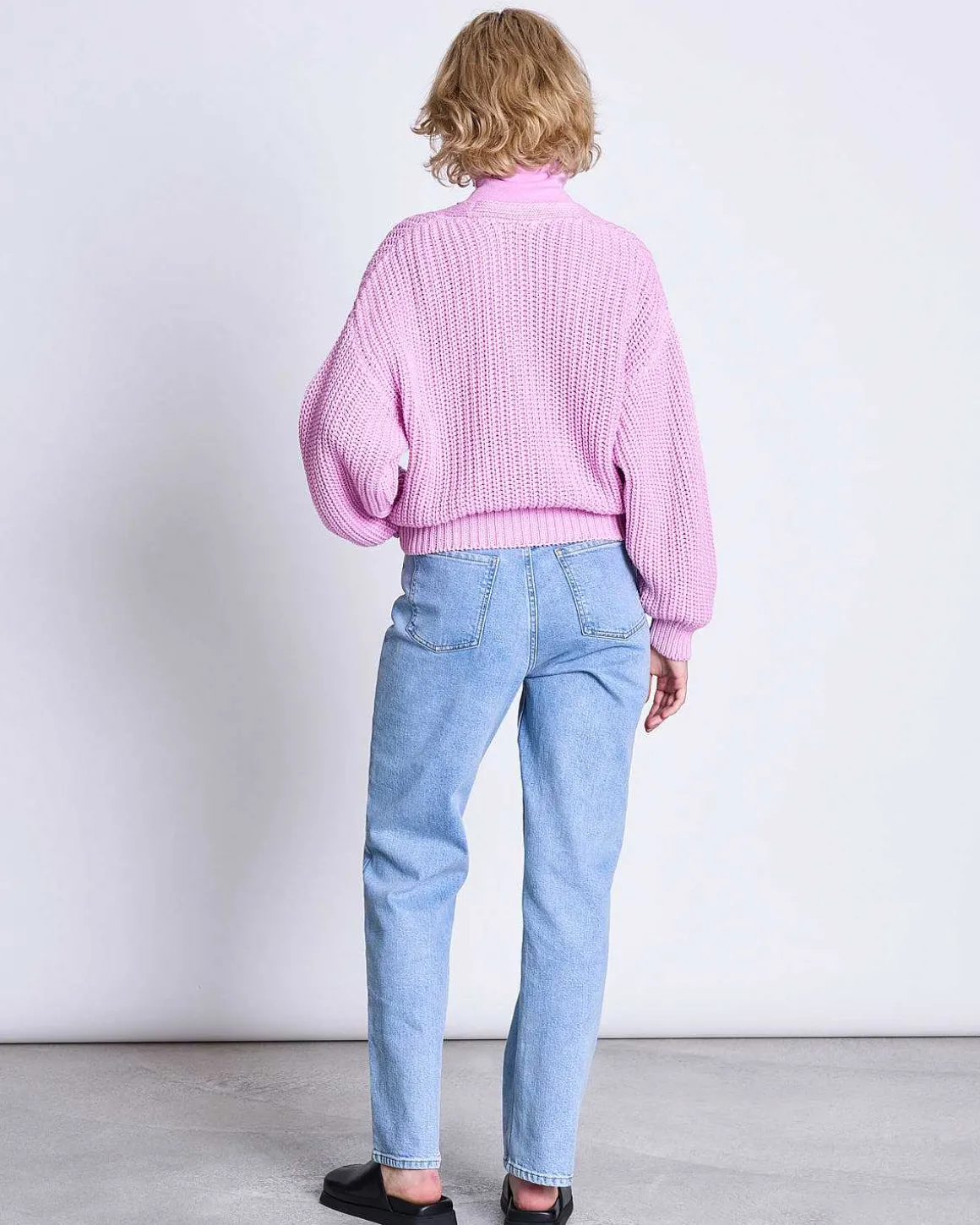 Chunky Cardigan Lena Hot Pink Gots