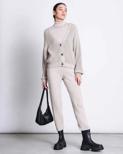 Chunky Cardigan Lena Ivory Gots