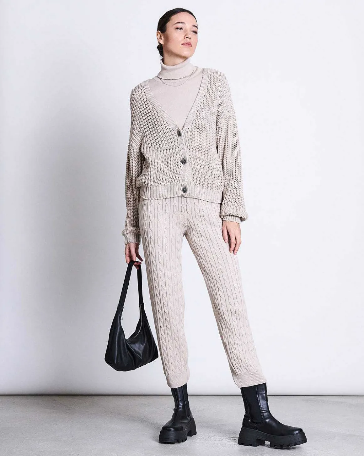 Chunky Cardigan Lena Ivory Gots