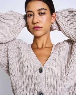 Chunky Cardigan Lena Ivory Gots