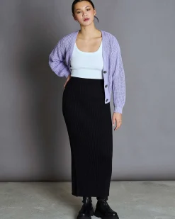 Chunky Cardigan Lena Lavender Gots