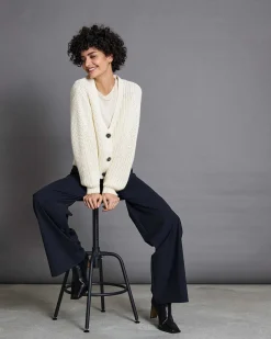 Chunky Cardigan Lena Offwhite Gots