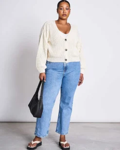 Chunky Cardigan Lena Offwhite Gots