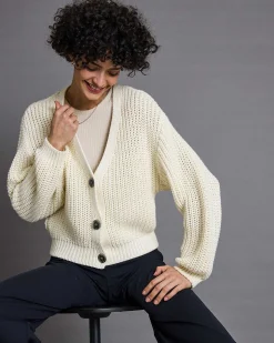 Chunky Cardigan Lena Offwhite Gots