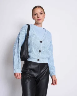 Chunky Cardigan Lena Sky Blue Gots