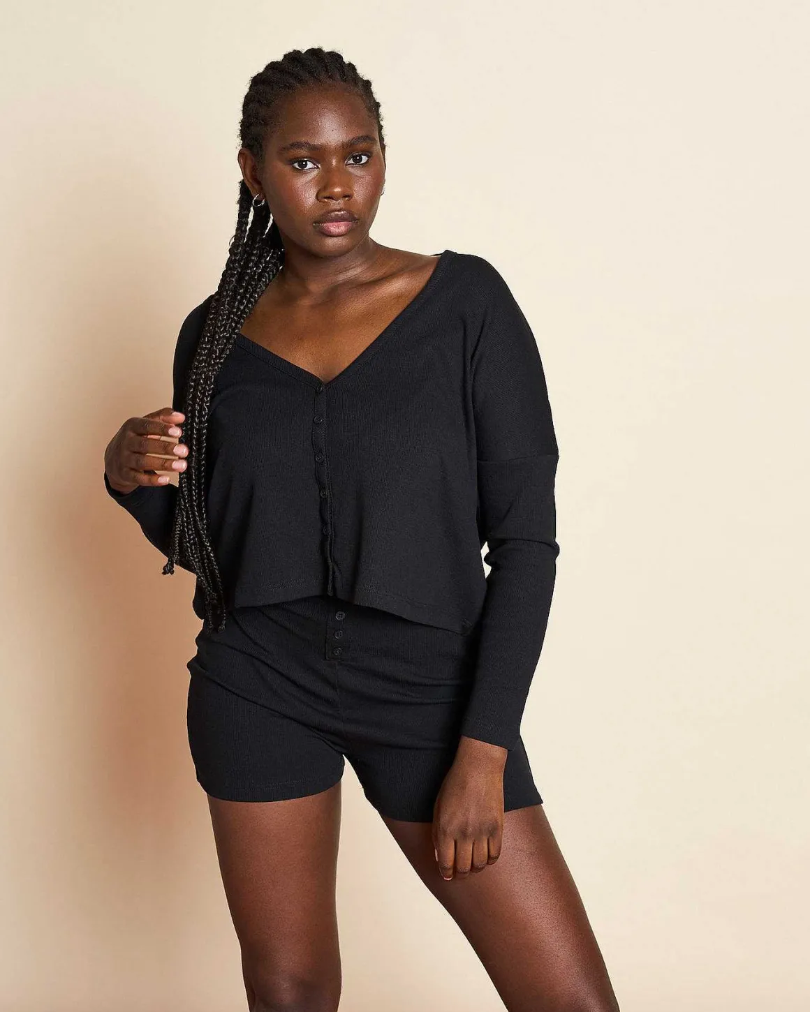 Cropped Cardigan Katla Black