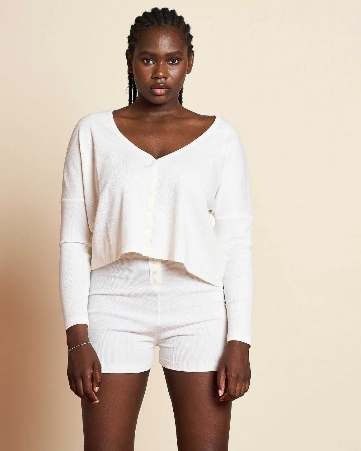 Cropped Cardigan Katla Offwhite
