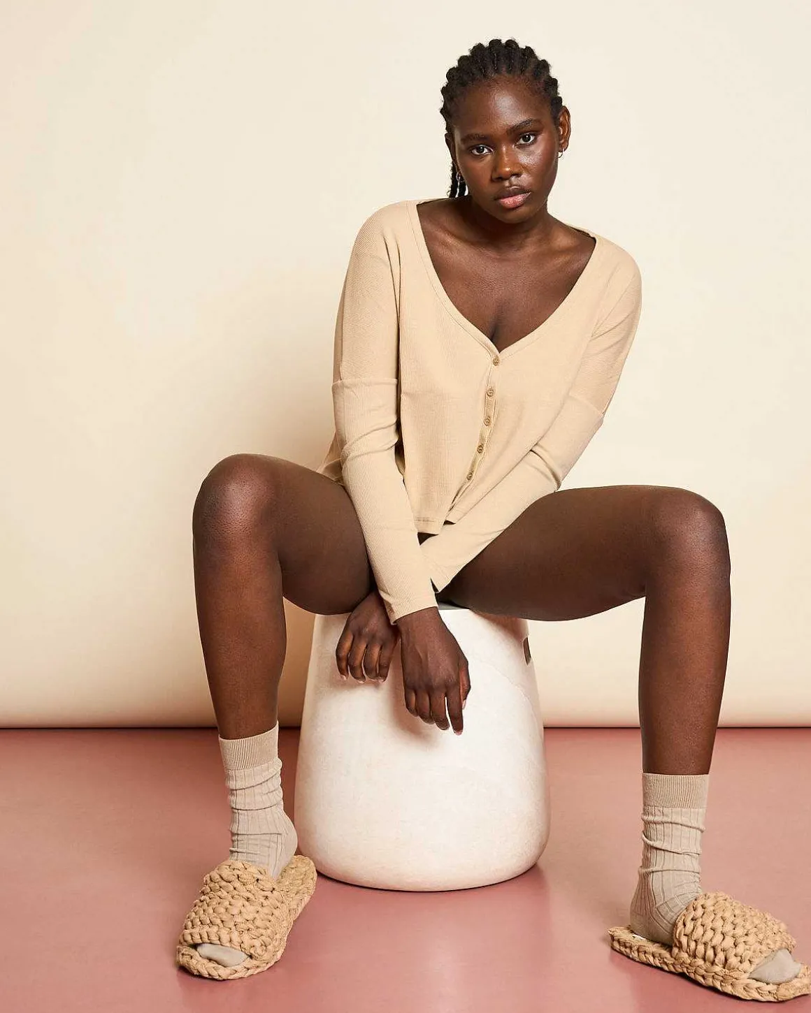 Cropped Cardigan Katla Stone