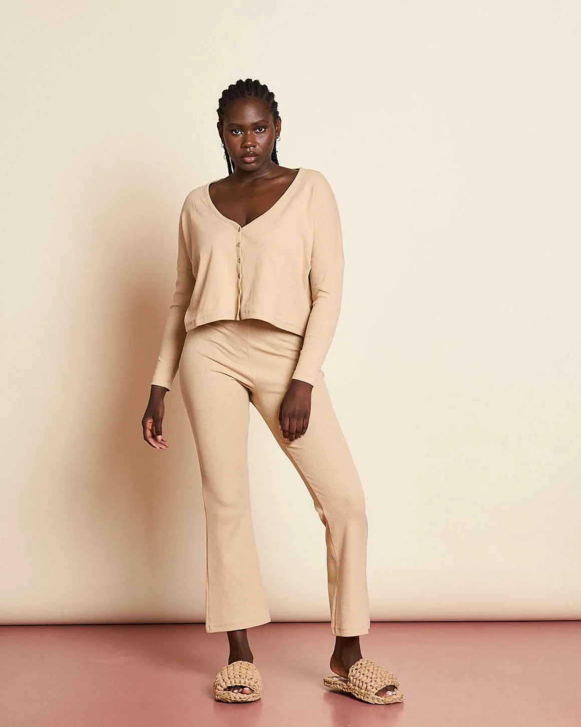 Cropped Cardigan Katla Stone