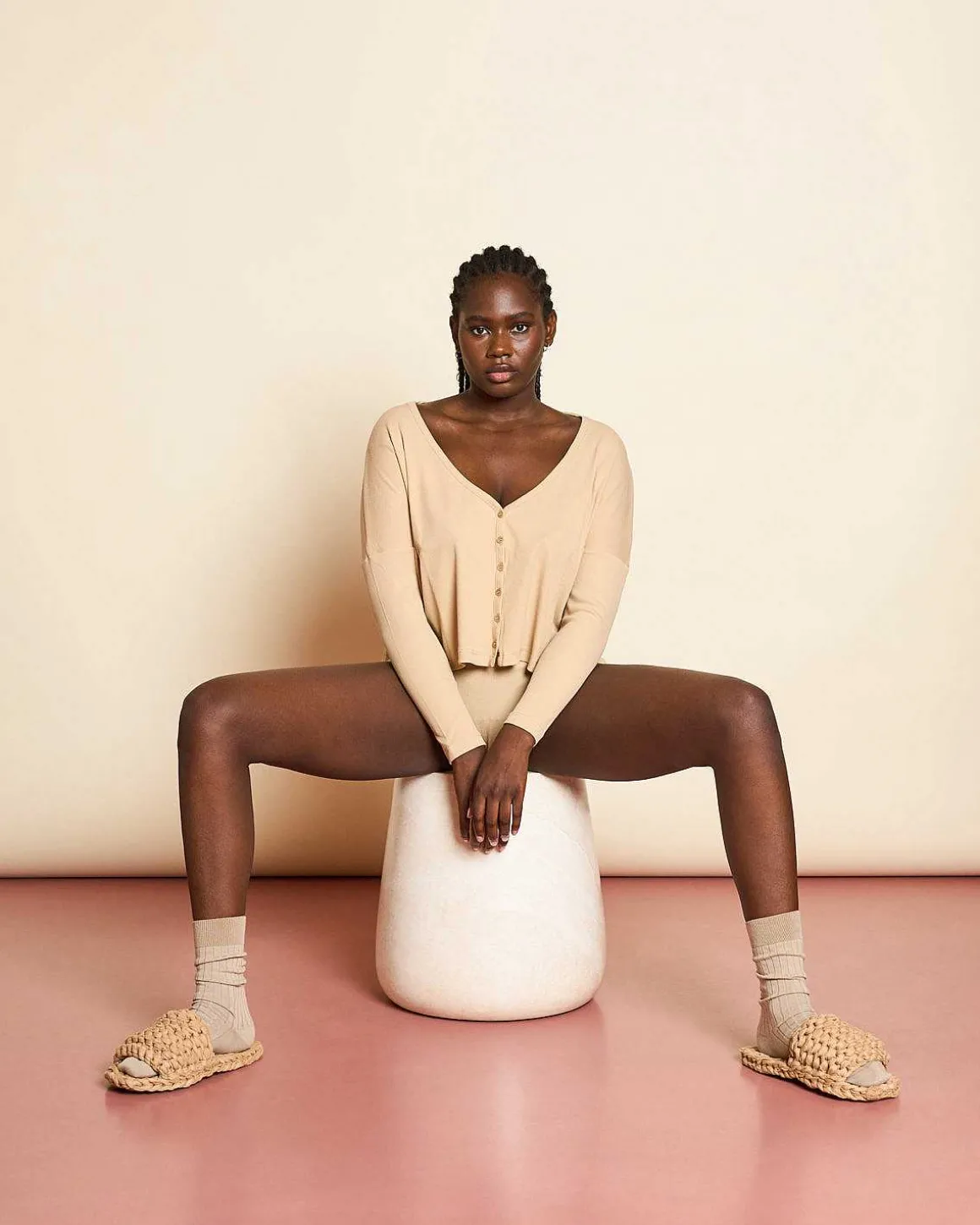 Cropped Cardigan Katla Stone