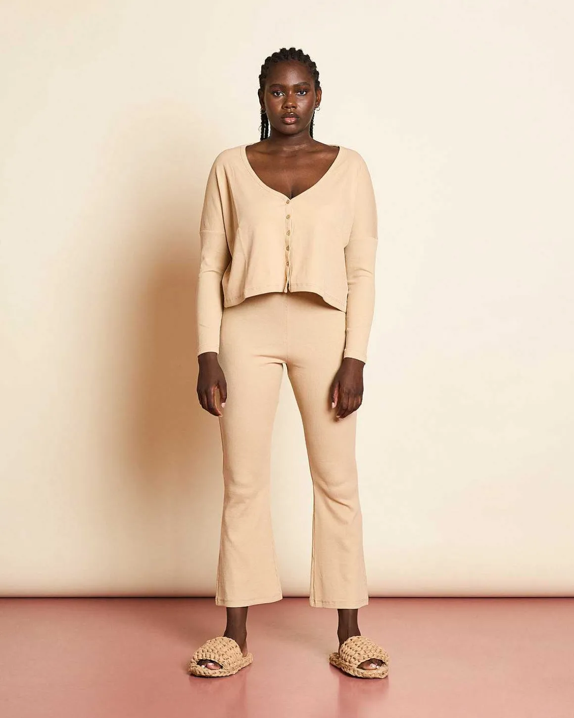 Cropped Cardigan Katla Stone