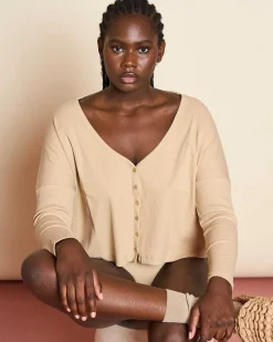 Cropped Cardigan Katla Stone