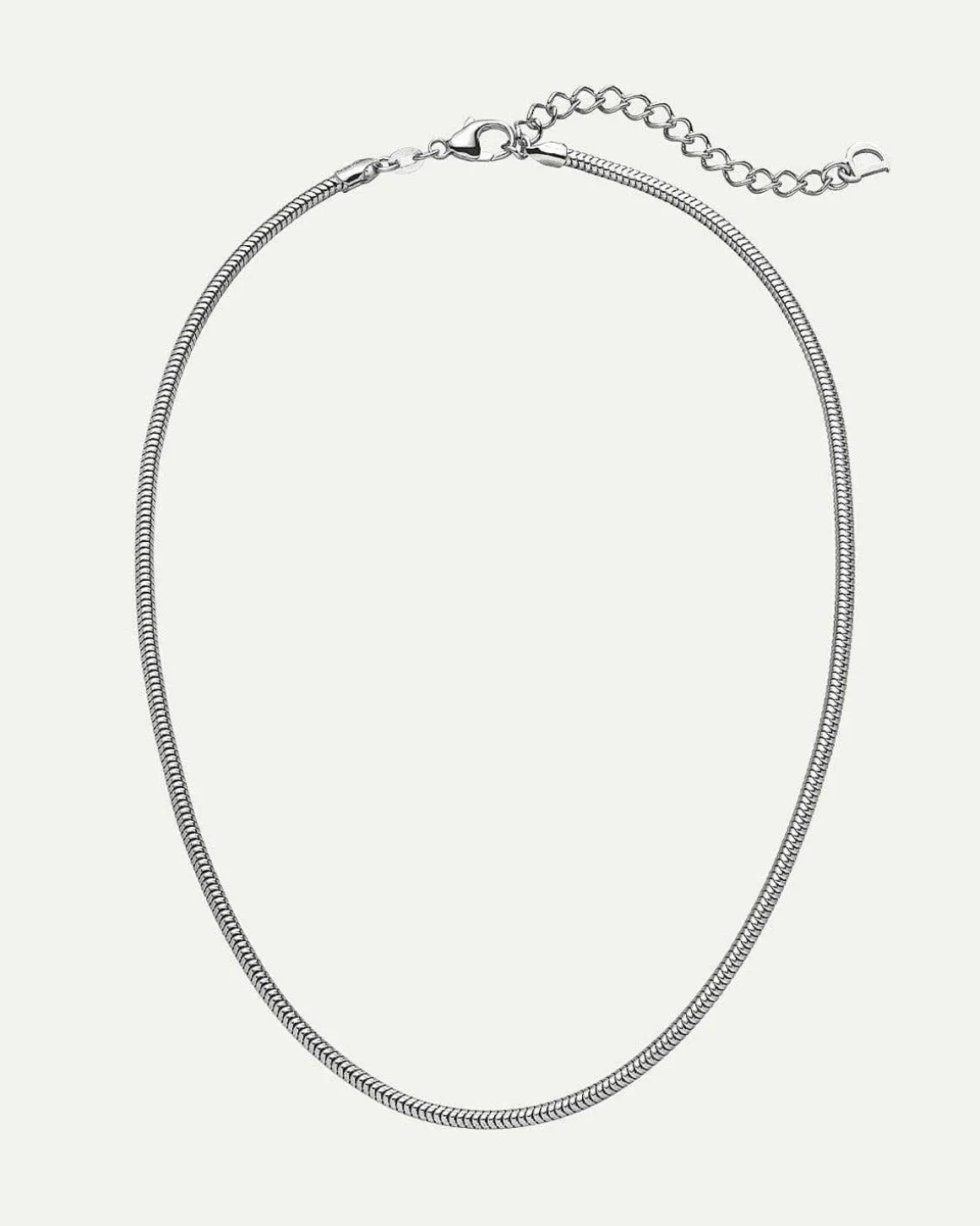 Dear Darling Berlin Delicate Short Snake Necklace Silver