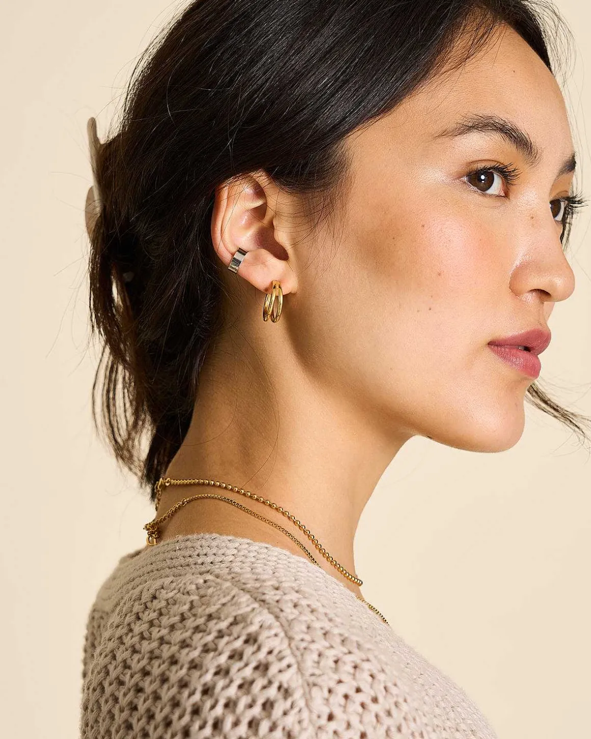 Dear Darling Berlin Double Hoop Earrings Gold