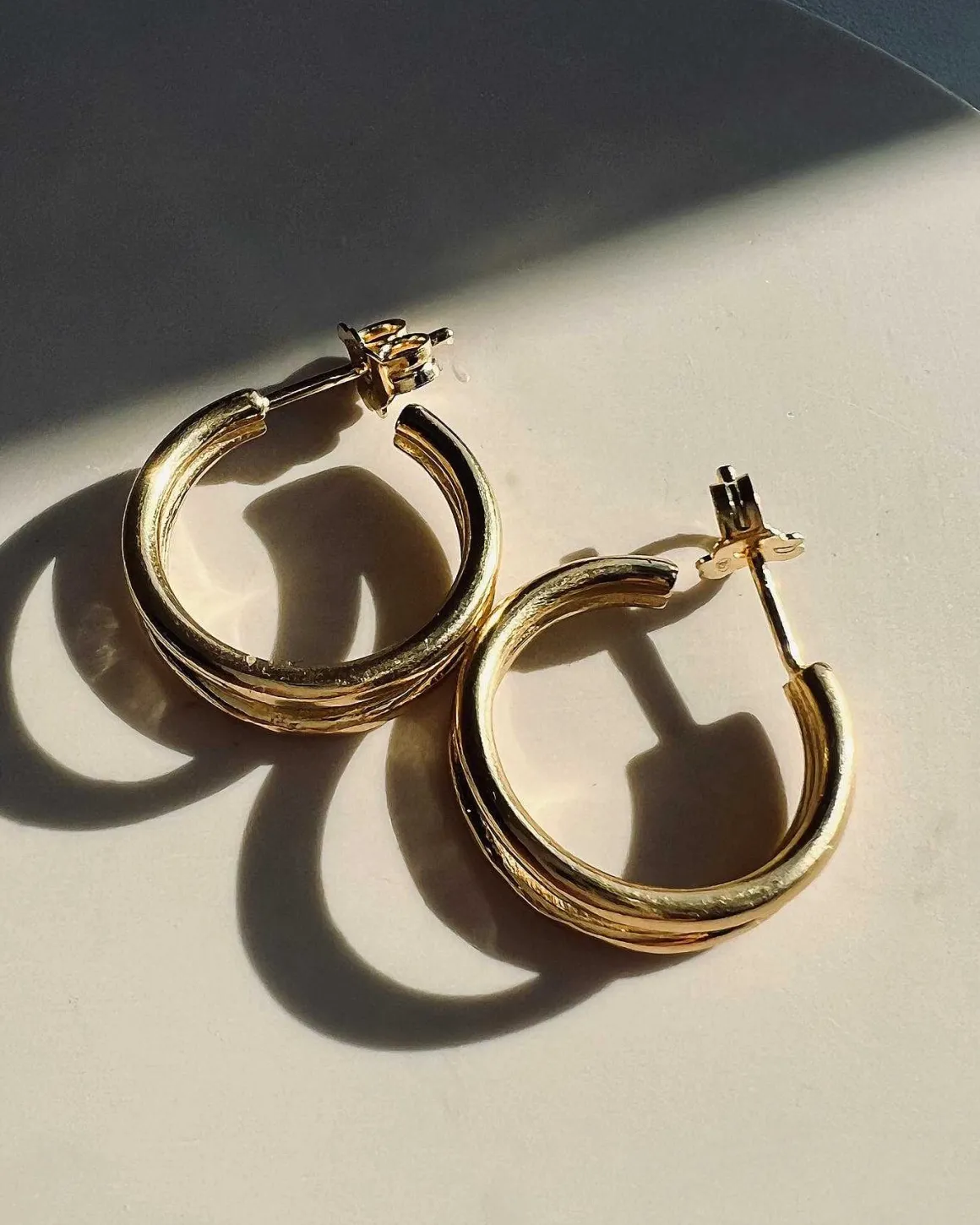 Dear Darling Berlin Double Hoop Earrings Gold