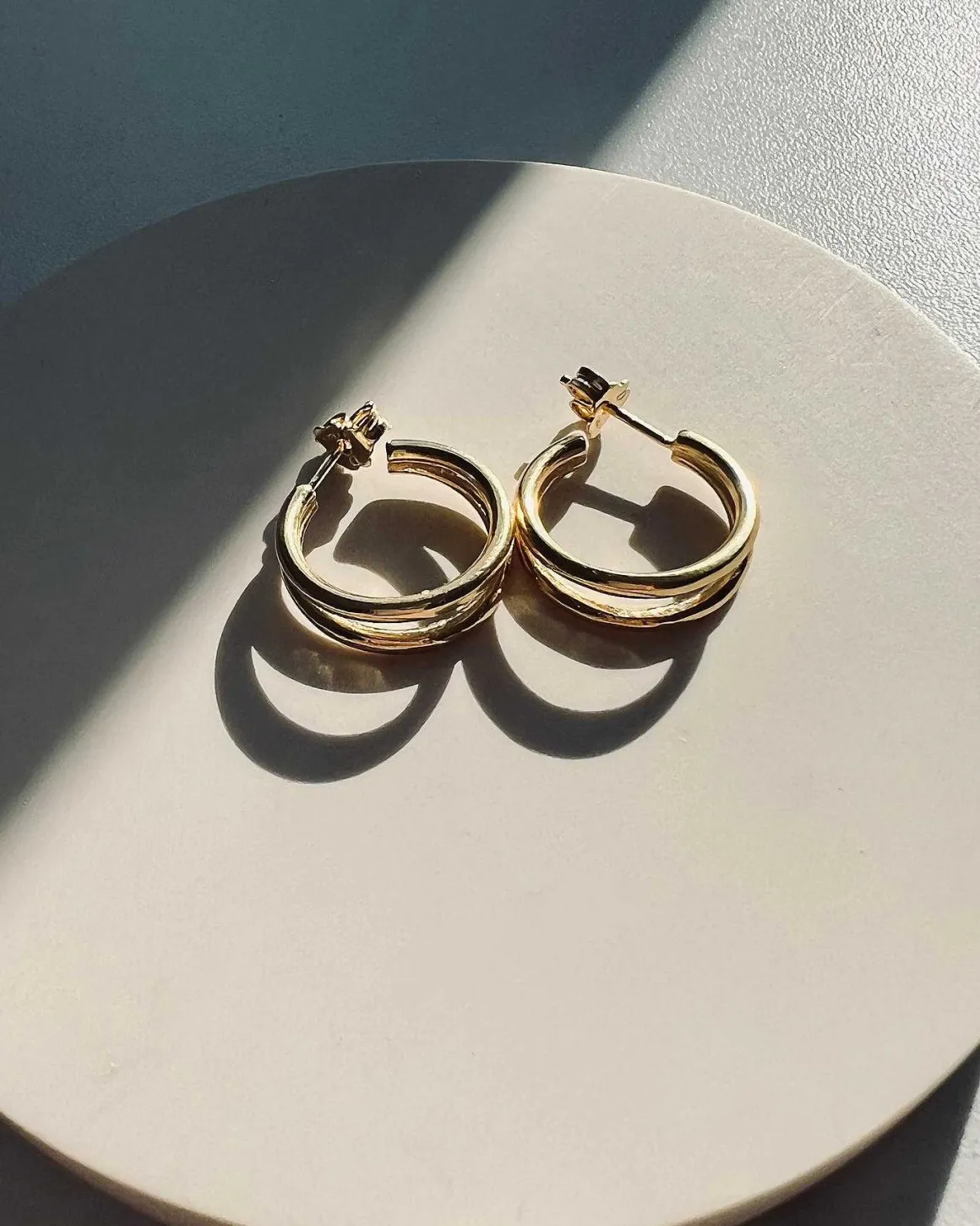 Dear Darling Berlin Double Hoop Earrings Gold