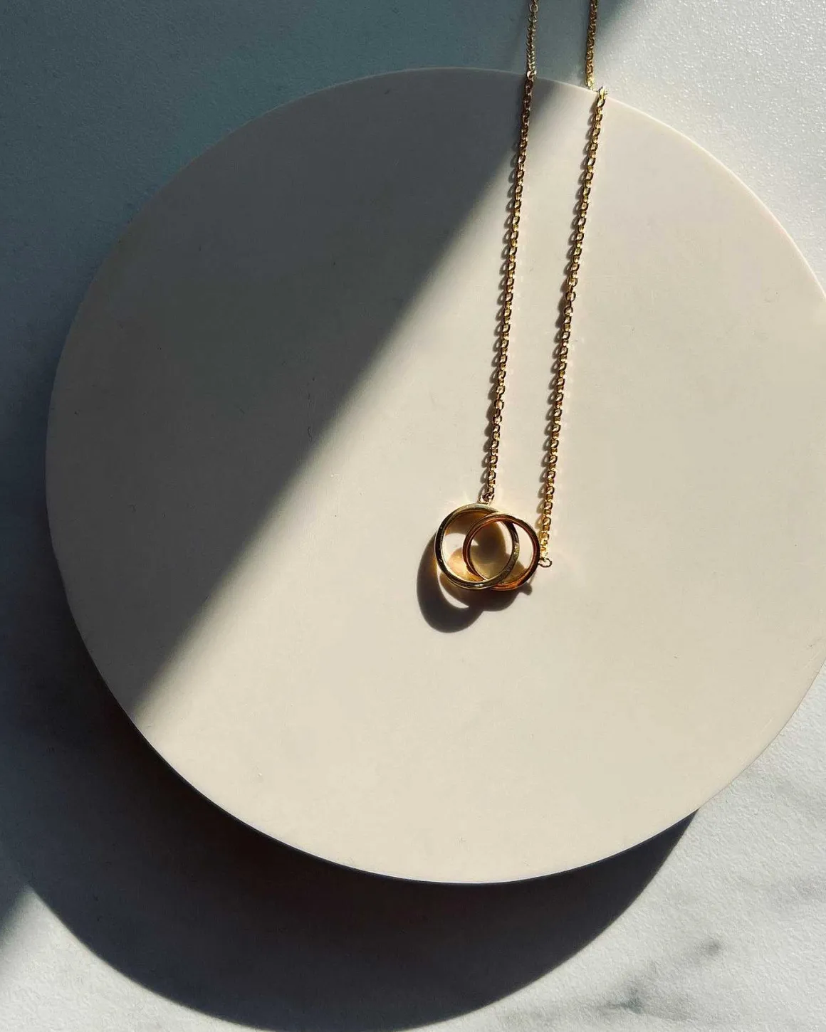 Dear Darling Berlin Double Ring Necklace Gold