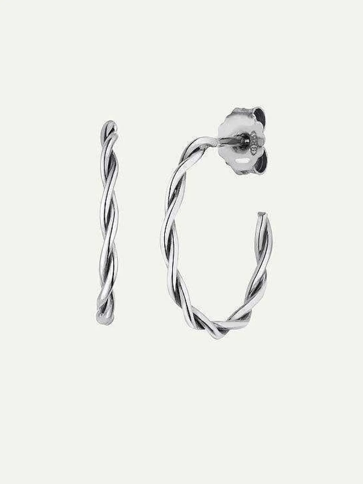 Dear Darling Berlin Twisted Hoop Earrings Silver