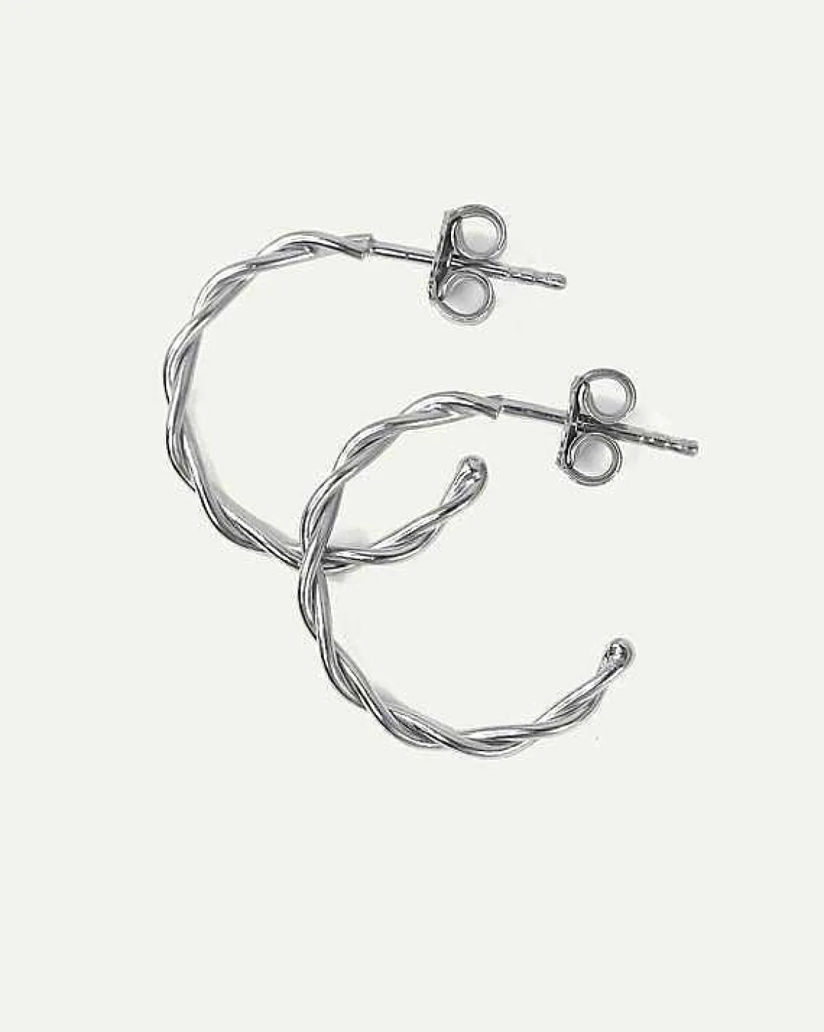 Dear Darling Berlin Twisted Hoop Earrings Silver