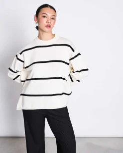 Jumper Marta Striped Offwhite Gots