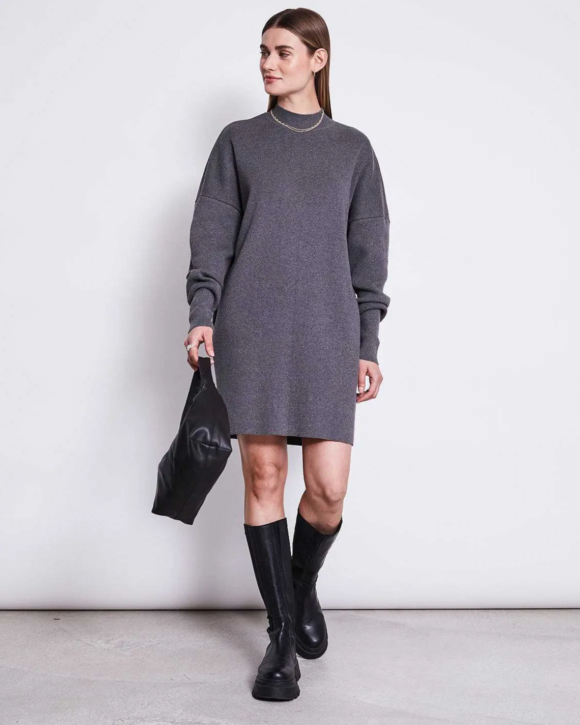 Knit Dress Nuna Dark Grey Gots