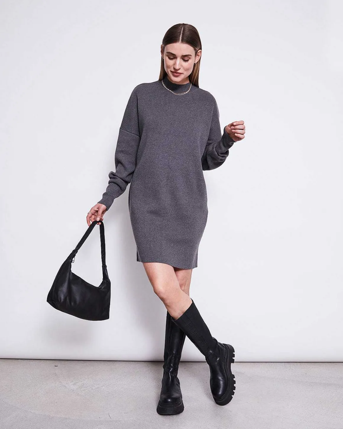 Knit Dress Nuna Dark Grey Gots