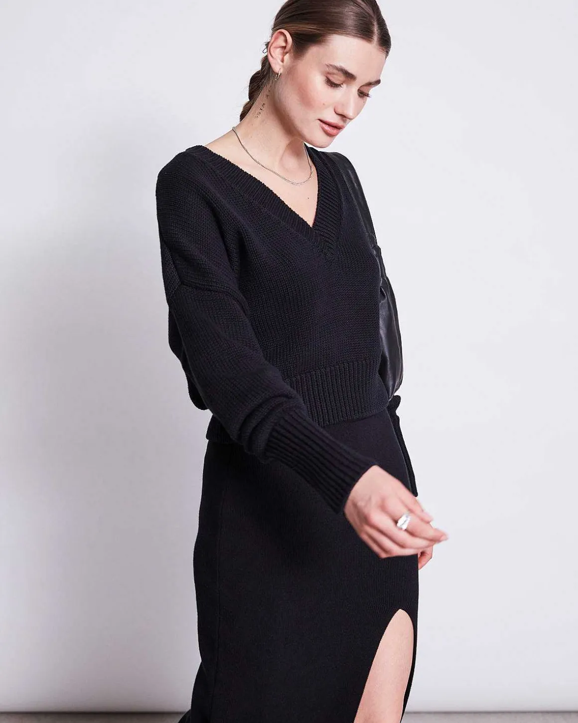 Knit Skirt Cero Black Gots