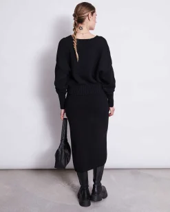 Knit Skirt Cero Black Gots