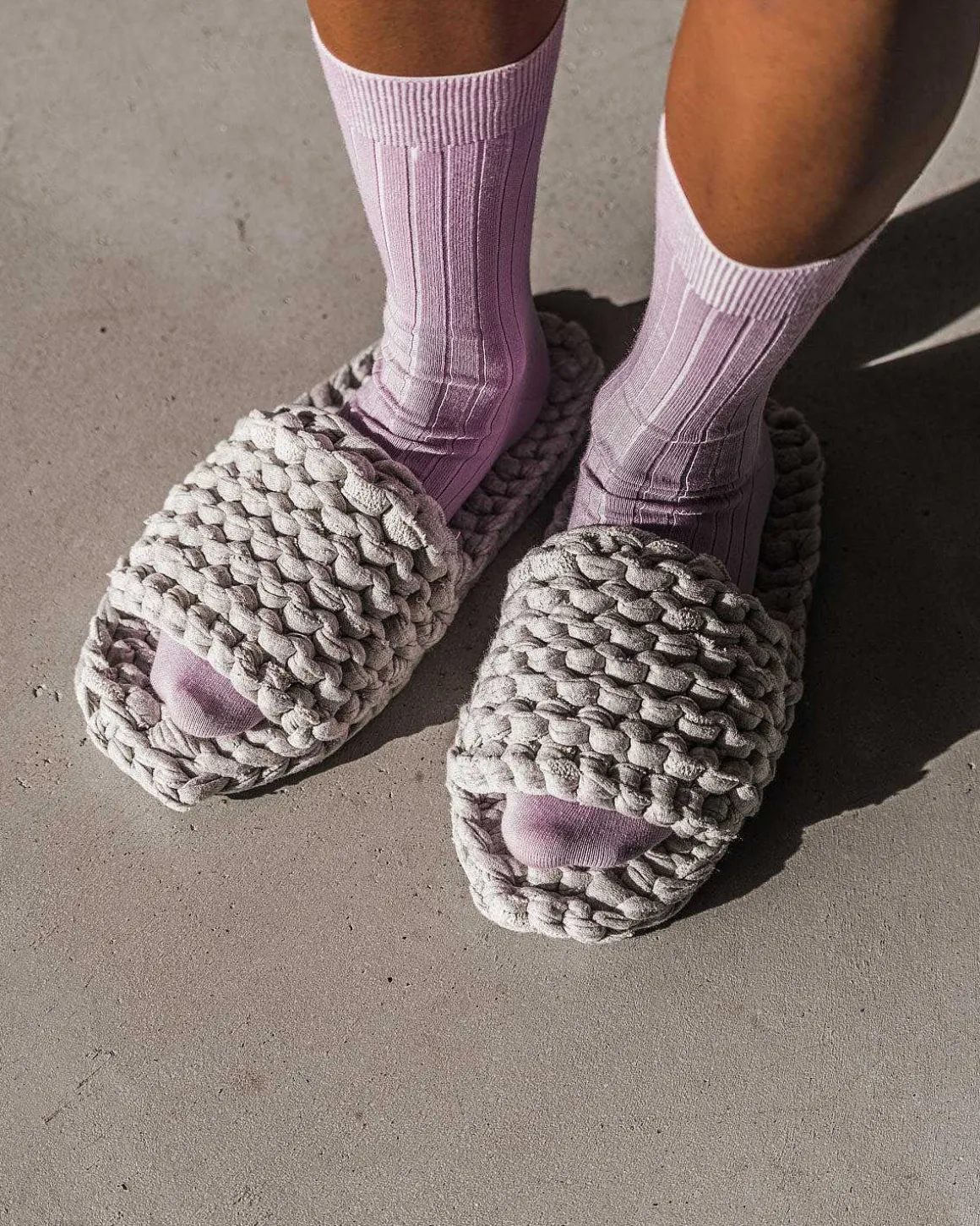 Knit Slippers Berlinette Grey