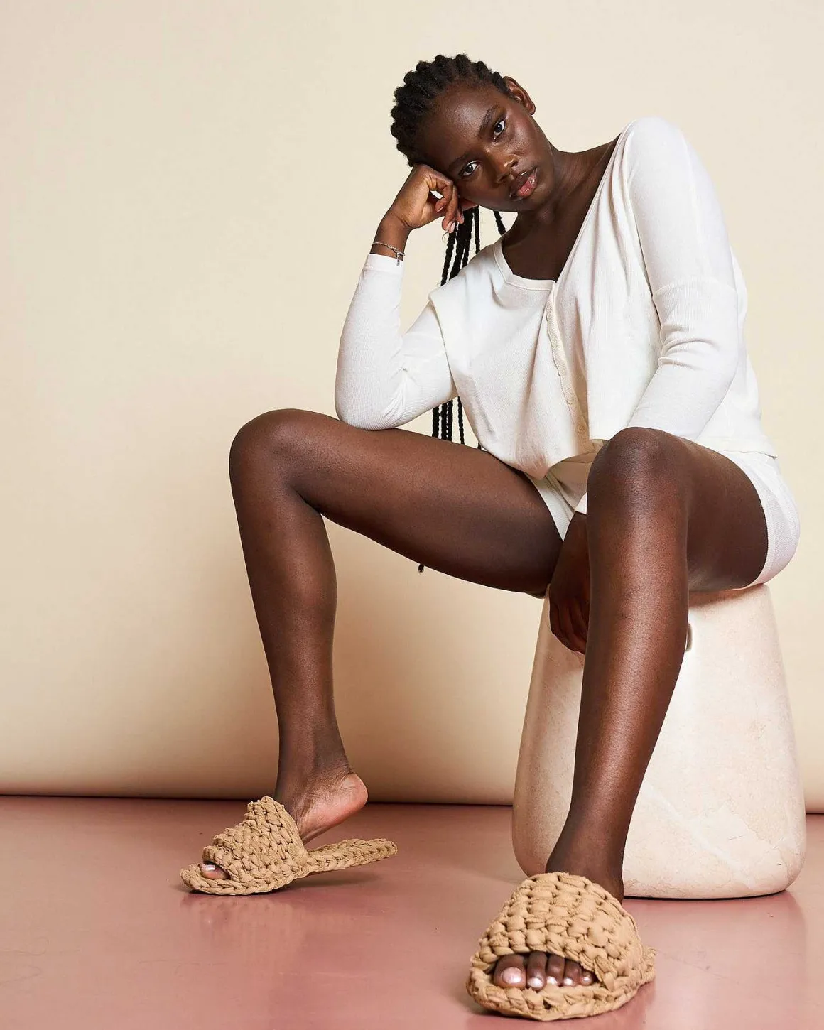 Knit Slippers Berlinette Sand