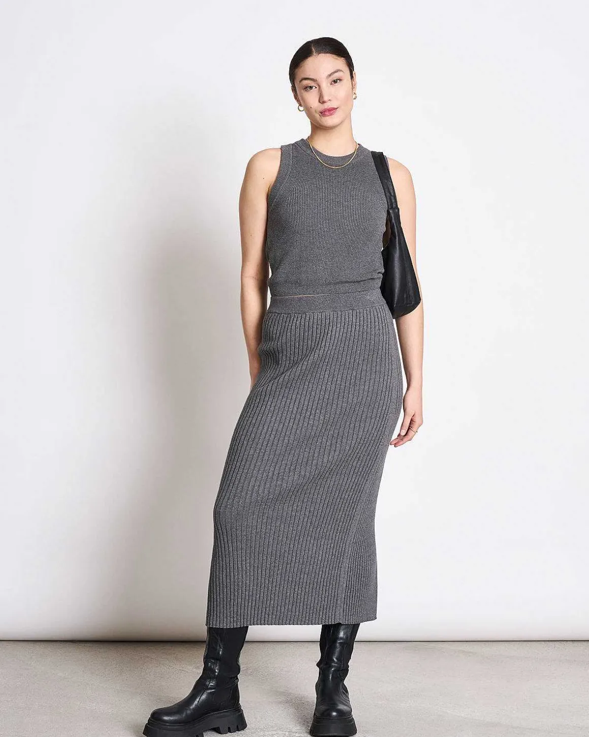 Knit Top Garda Dark Grey Gots