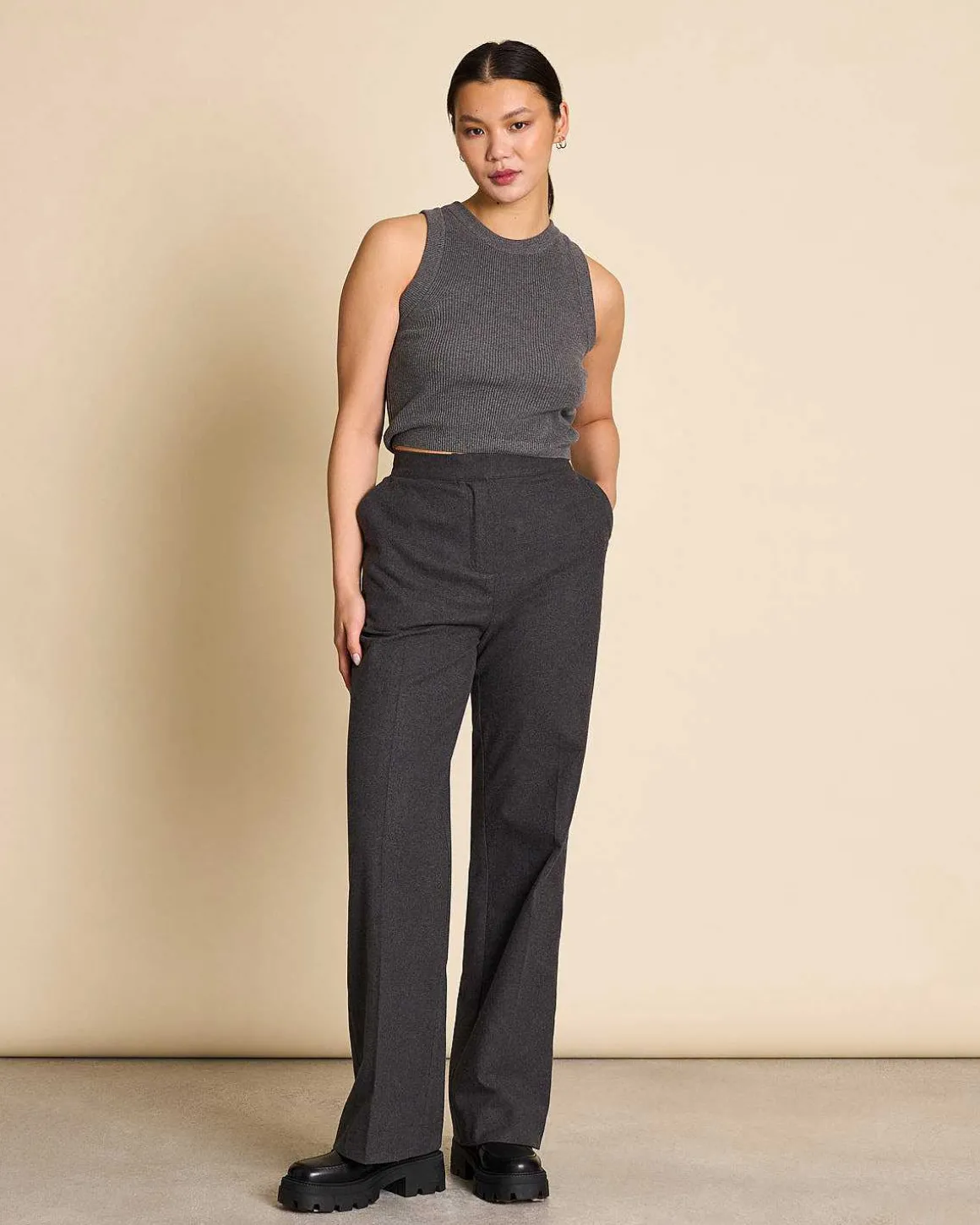 Knit Top Garda Dark Grey Gots