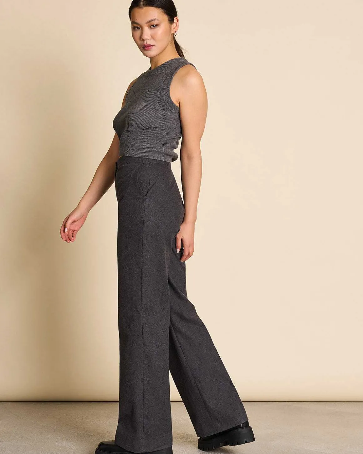 Knit Top Garda Dark Grey Gots