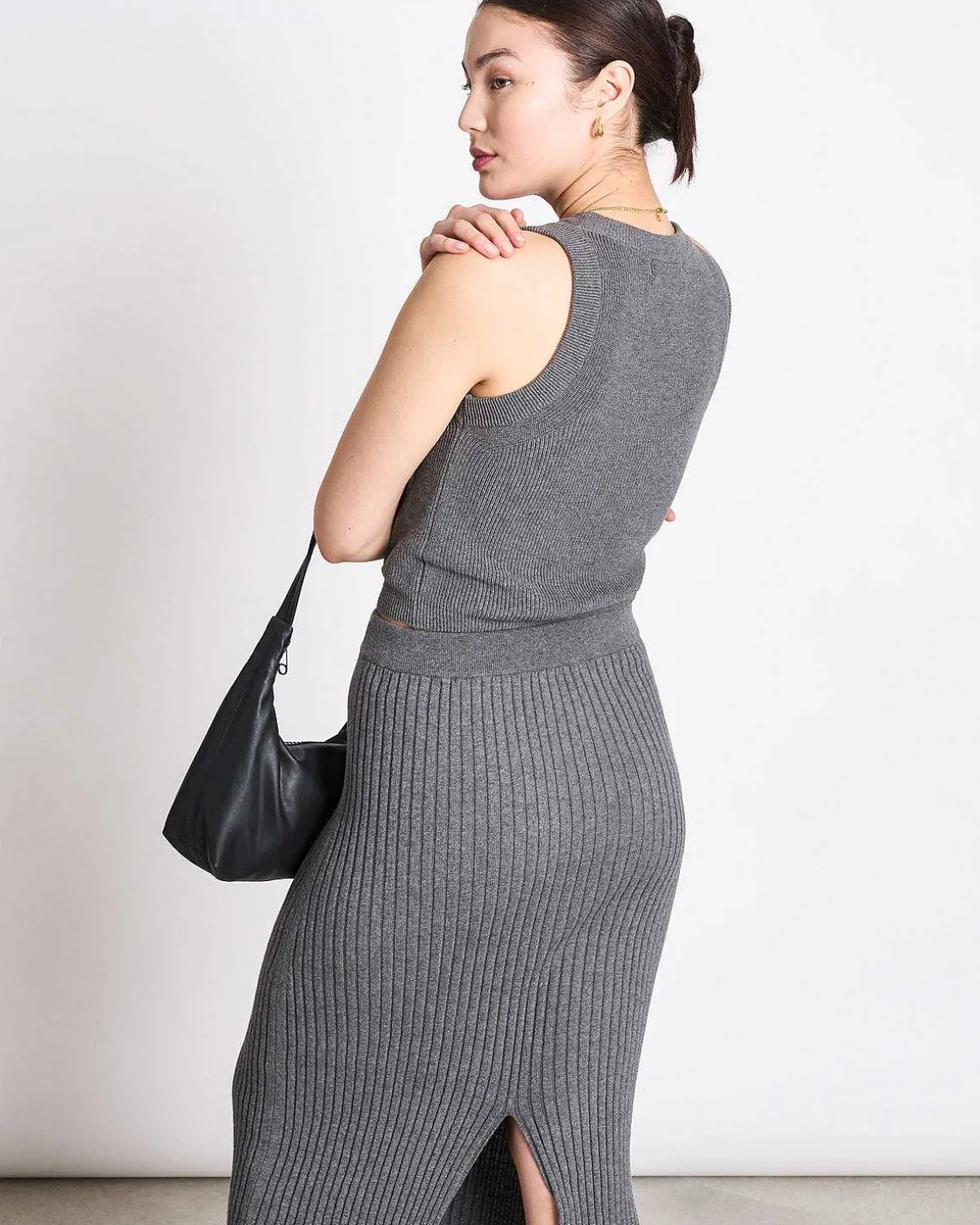 Knit Top Garda Dark Grey Gots