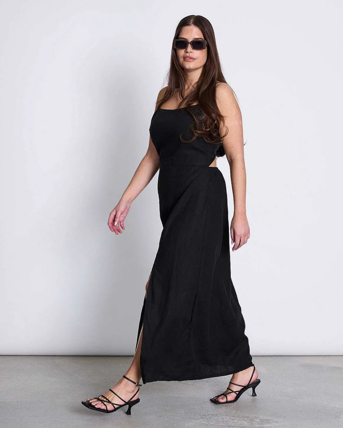 Linen Bow Dress Leuven Black