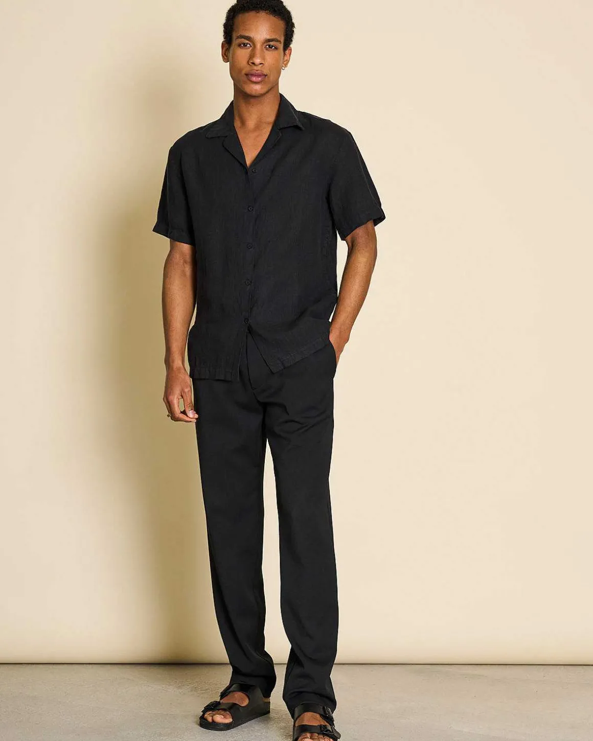 Linen Shirt Gent Black For Men