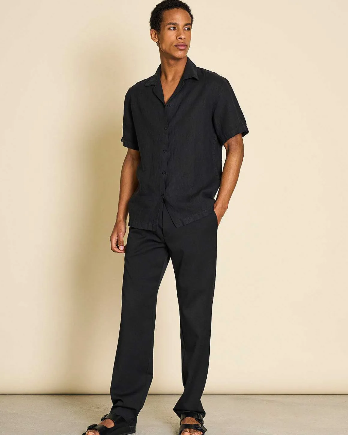 Linen Shirt Gent Black For Men