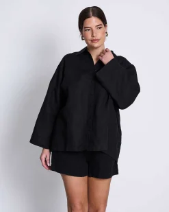 Linen Shirt Mons Black