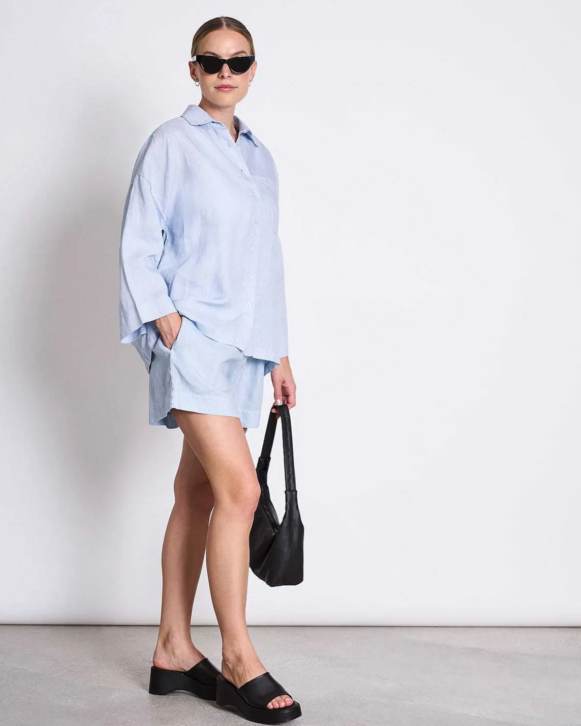 Linen Shirt Mons Sky Blue