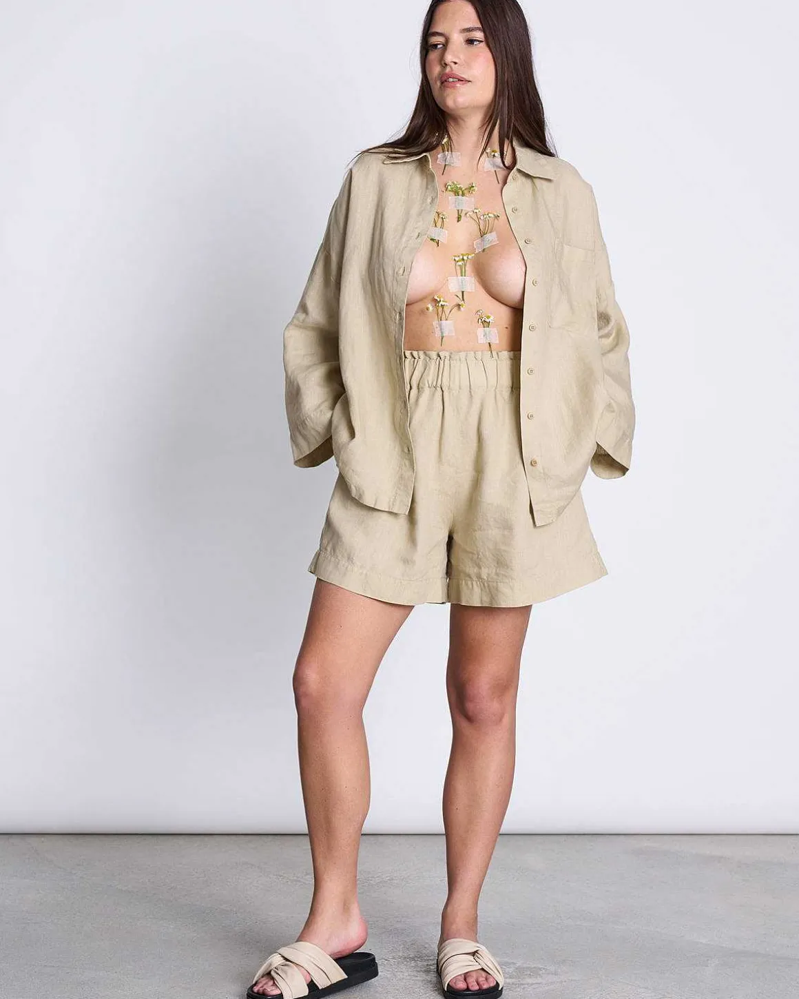 Linen Shorts Tournai Sand