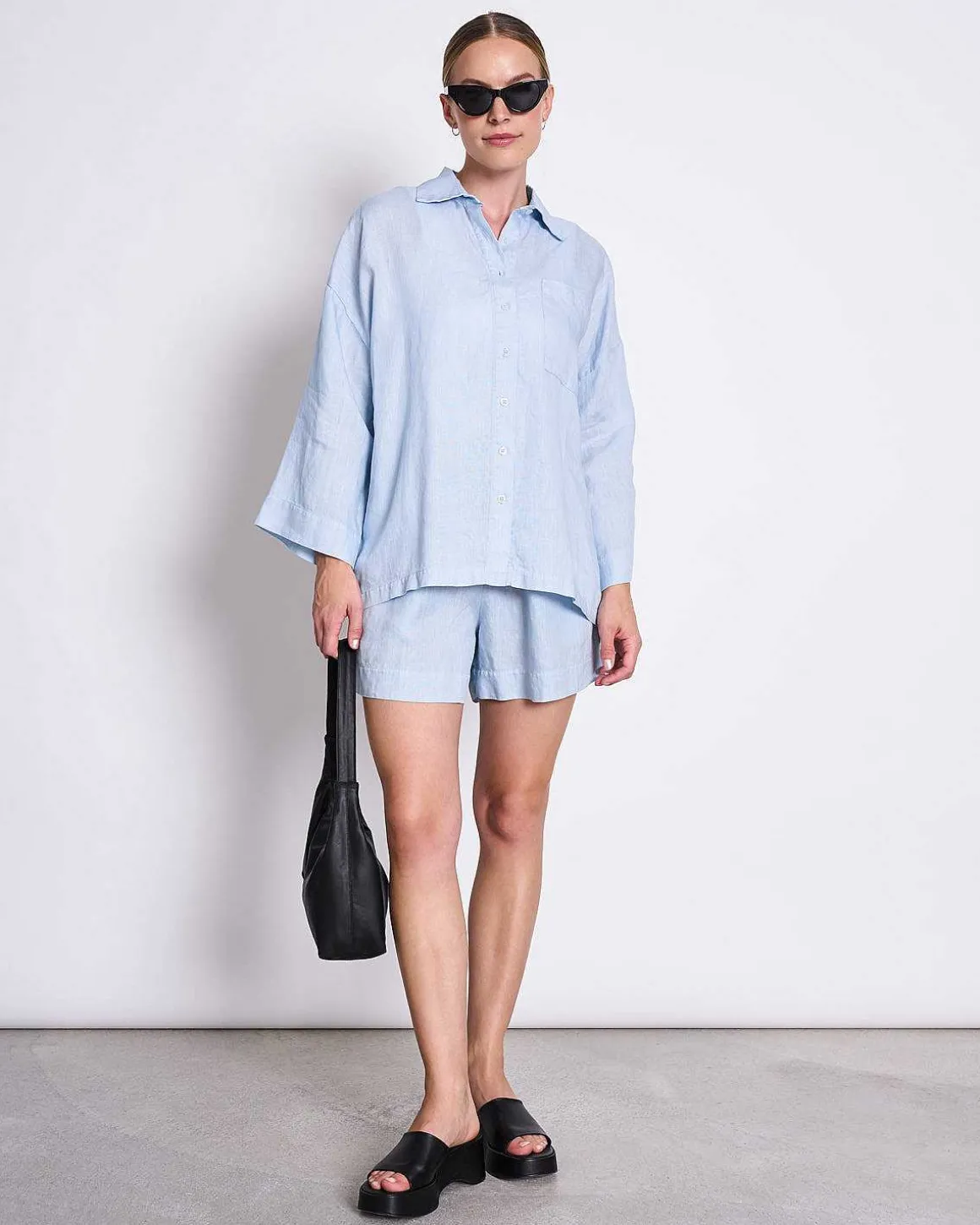 Linen Shorts Tournai Sky Blue
