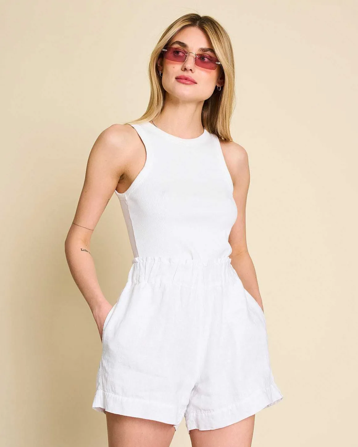 Linen Shorts Tournai White