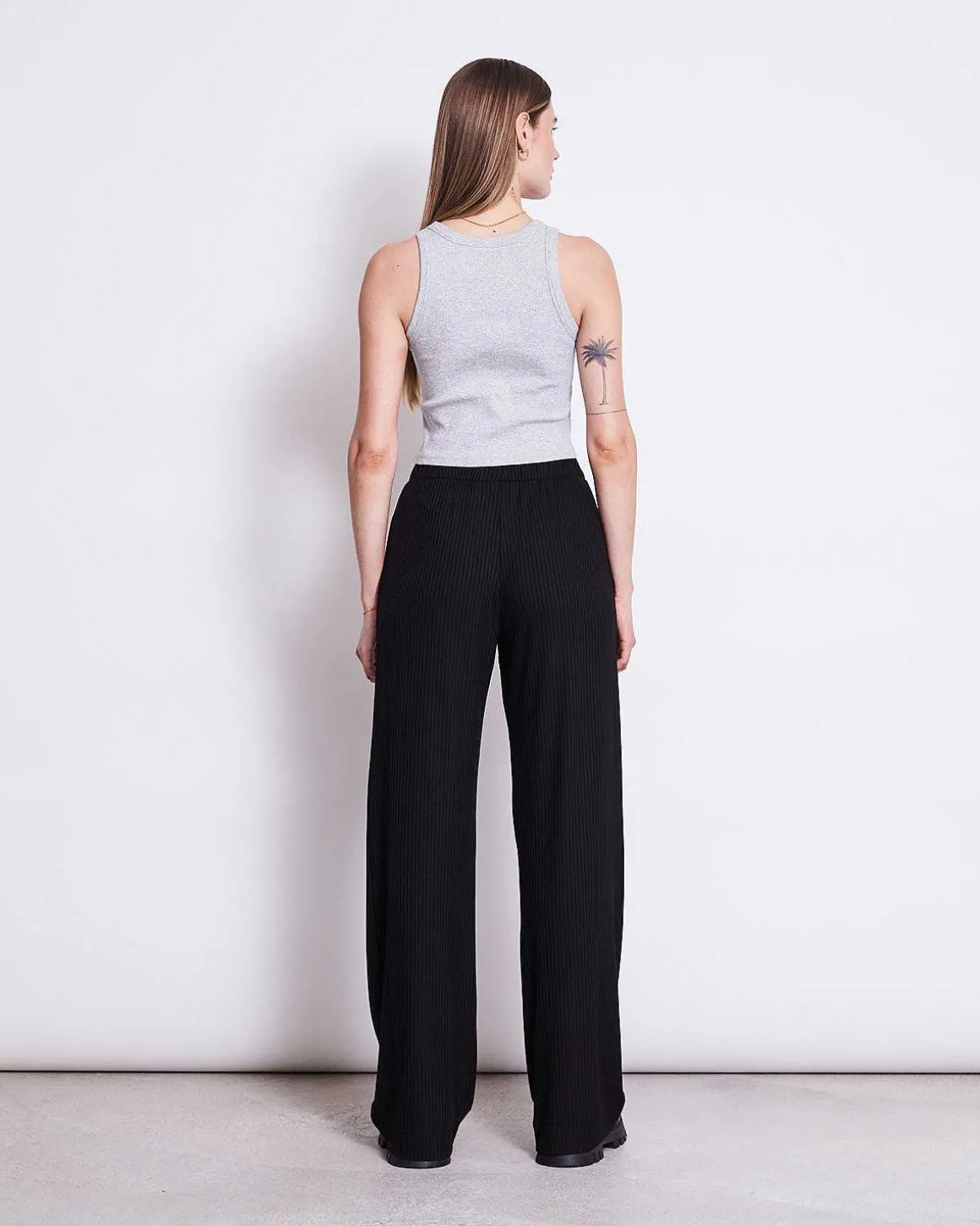 Lyocell Rib Pants Smilla Black